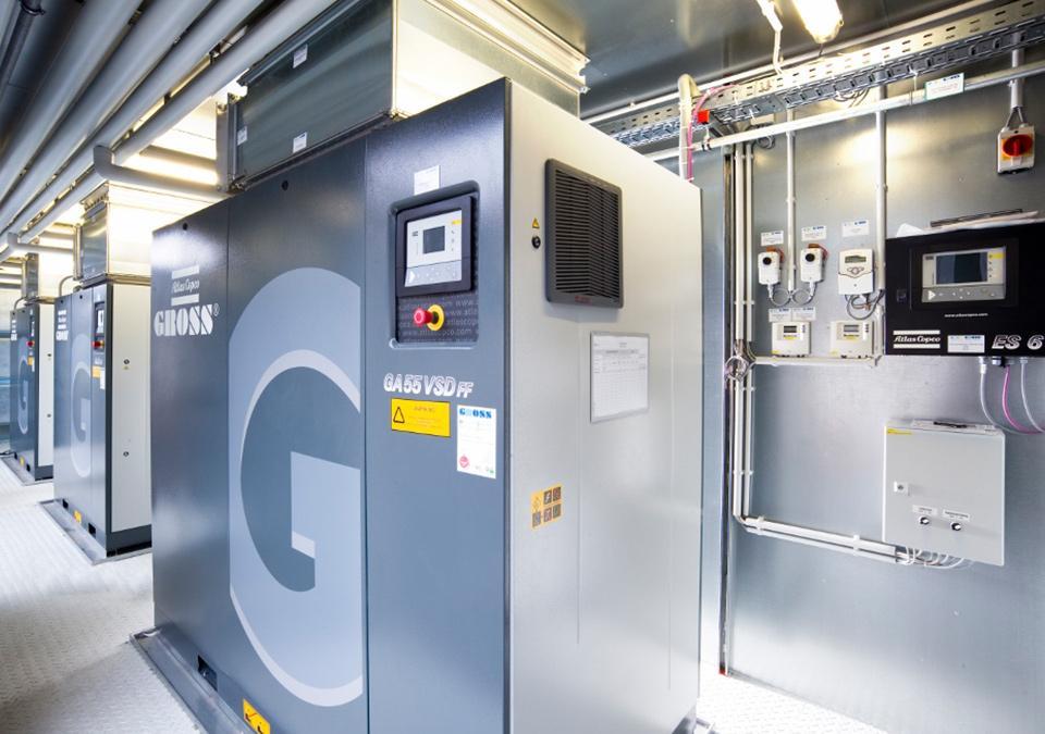 Der Druckluftcontainer der Firma Gross