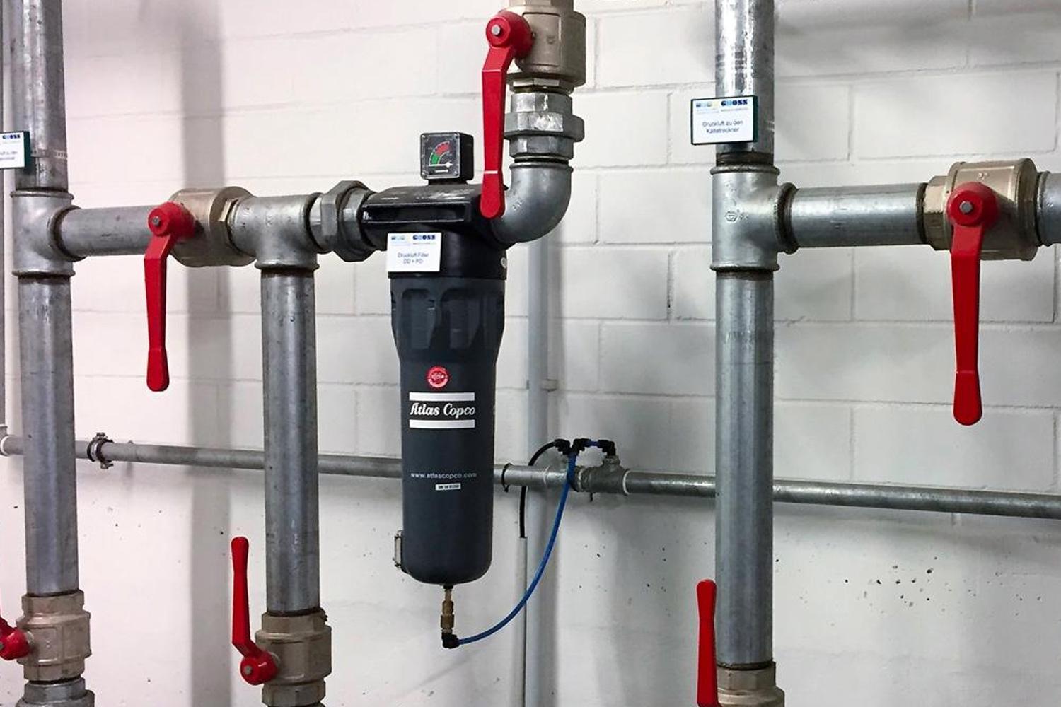 Schmutzpartikel aus der Druckluft filtern